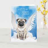 Tier-Mitleid Verlust eines Hund Pug Engel Karte (Gelbe Blume)