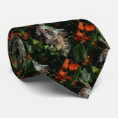 Tier Natur Wildlife Iguana Tropisches Muster Krawatte (Gerollt)