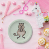 Tier - Niedlich - glücklicher QUOKKA - Papierplatt Pappteller (Party)