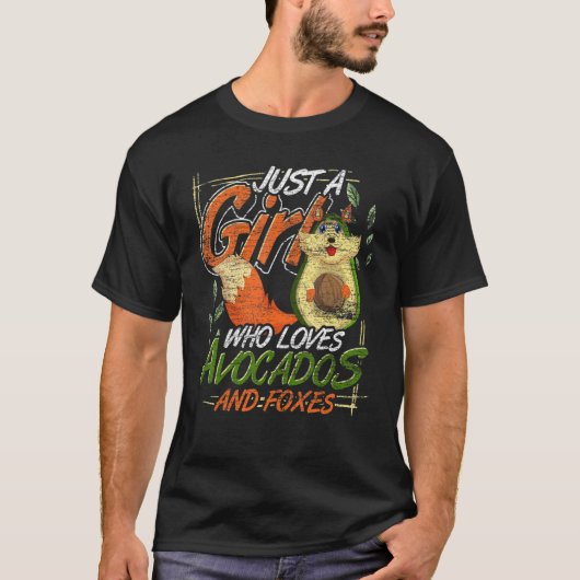 Tier nur ein Mädchen, das Avocados und Füchse Lieb T-Shirt (Vorderseite)