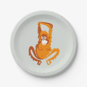 Tier- ORANGUTAN - Wildtiere - Natur- Party Pappteller