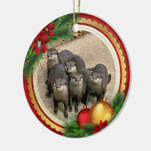 Tier-Otter-niedliche Weihnachtstiere Keramik Ornament (Links)