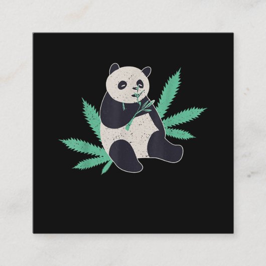 Tier Panda Weed Stoner Geschenk Quadratische Visitenkarte (Vorderseite)