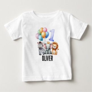Tier personalisiert 1 Geburtstag Baby Boy T - Shir Baby T-shirt