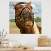 Tier - Pferd - endlich habe ich meine Spange got Poster (Küche)