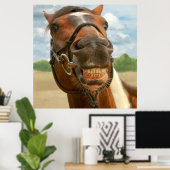 Tier - Pferd - endlich habe ich meine Spange got Poster (Heimbüro)