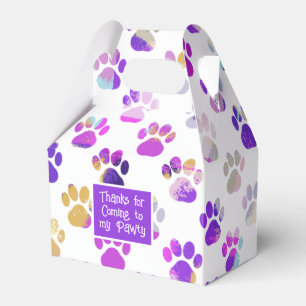 Tier-Pfoten-Silhouette Lila Rosa Pawty-Papier Geschenkschachtel