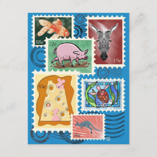 Tier-Postage-Stempel-Postkarte 10er-Pack Mitteilungskarte