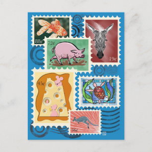Tier-Postage-Stempel-Postkarten Feiertagspostkarte