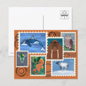 Tier-Postwertzeichen Postkarte 10er-Pack (Vorne/Hinten)