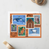 Tier-Postwertzeichen Postkarte 10er-Pack (Vorderseite/Rückseite Beispiel)