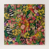 Tier Print and Tropical Floral Abstract Pattern Puzzle (Horizontal)