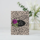 Tier Print Floral Postcard Designer Postkarte (Stehend Vorderseite)