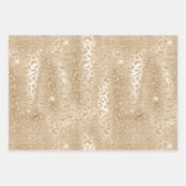 Tier Print Gold Glitter Geschenkpapier Set (Vorderseite 3)