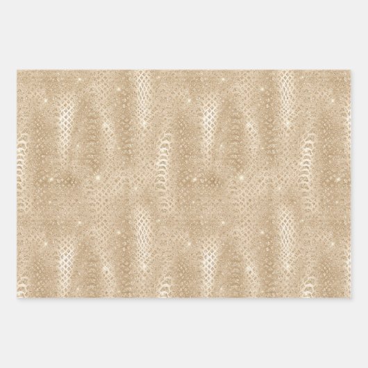 Tier Print Gold Glitter Geschenkpapier Set (Vorderseite 2)