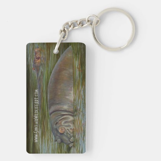 Tier-Schlüsselkette mit Gepard und Flusspferd Schlüsselanhänger (Rückseite)