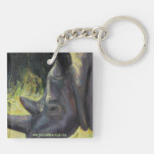 Tier-Schlüsselkette mit Zebra und Nashorn Schlüsselanhänger (Rückseite)