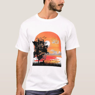 Tier-Silhouette in der goldenen Stunde T-Shirt