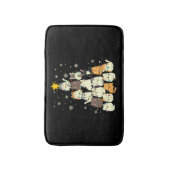 Tier sitzen im Schnee mit Lichtern Weihnachten Badematte (Vorderseite Vertikal)