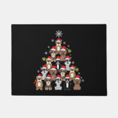 Tier sitzen im Schnee mit Lichtern Weihnachten Fußmatte (Vorderseite)