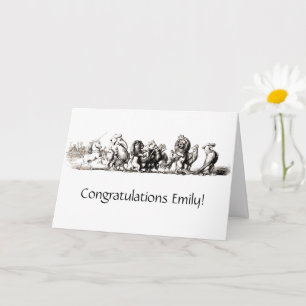 Tier Süße Kunst Einhorn Elefant Löwe Zoo Karte