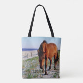 Tier-Tasche, wilde Pferde, Assateague Insel Tasche (Rückseite)