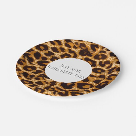 Tier, Tierdruck, Leopard, Geparden Pappteller (Schrägansicht)