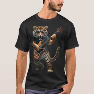 Tier Tiger Gitarre Tiger spielt elektrische Gita T-Shirt