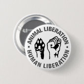 Tier- u. menschliche Befreiung Button (Vorne & Hinten)