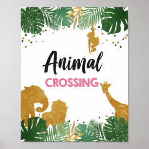 Tier überqueren Safari Tiere Mädchen Geburtstagsze Poster