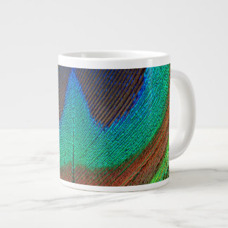 Tier - Vogelgeflügel - Pfauenfeder Jumbo-Tasse