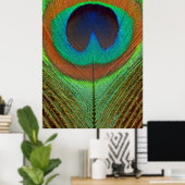 Tier - Vogelgeflügel - Pfauenfeder Poster (Heimbüro)