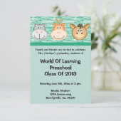 Tier-Vorschule oder Kindergarten-Abschluss Einladung (Stehend Vorderseite)