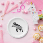 Tier - WARTY PIG - Warthog - Wildtiere - Natur Pappteller (Party)