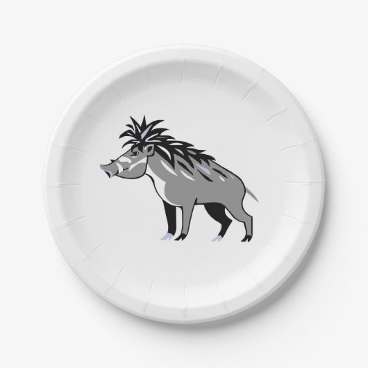 Tier - WARTY PIG - Warthog - Wildtiere - Natur Pappteller (Vorderseite)