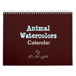 Tier-Wasserfarben-Kalender Kalender