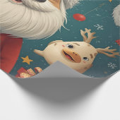 Tier Weihnachten Santa  Geschenkpapier (Ecke)