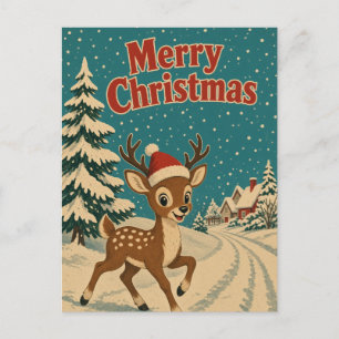 Tier Weihnachten Winterweg Postkarte
