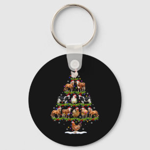 Tier-Weihnachtsbaum-Lichter Huhn Kuh Ziege Bauernh Schlüsselanhänger
