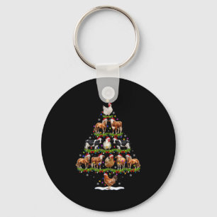 Tier-Weihnachtsbaum-Lichter Huhn Kuh Ziege Bauernh Schlüsselanhänger