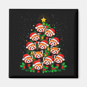Tier-Weihnachtsbaum-Santa-Hut Roter Panda Weihnach Magnet