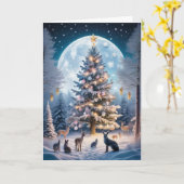 Tier-Weihnachtskarte Karte (Gelbe Blume)