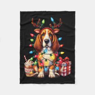 Tier-Wette Hund Hund Lover Rentier Weihnachten Fleecedecke