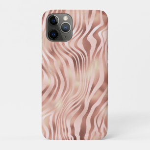Tier Zebrastreifen Hell Rosa Golden Bronze Case-Mate iPhone Hülle