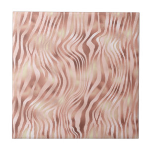 Tier Zebrastreifen Helles Rosa Golden Bronze Fliese