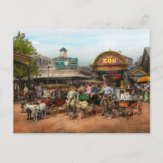 Tier - Ziegen - Coney Island NY - Kinderfahrten 19 Postkarte
