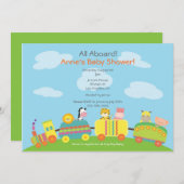 Tier-Zug-Baby-Duschen-Einladung Einladung (Vorne/Hinten)