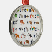 TierABCs - Alphabet Silbernes Ornament (Rechts)