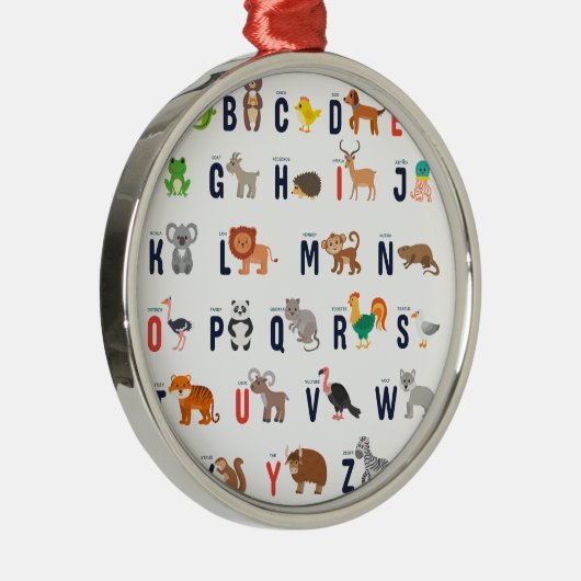 TierABCs - Alphabet Silbernes Ornament (Rechts)