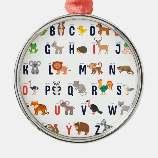TierABCs - Alphabet Silbernes Ornament (Vorne)